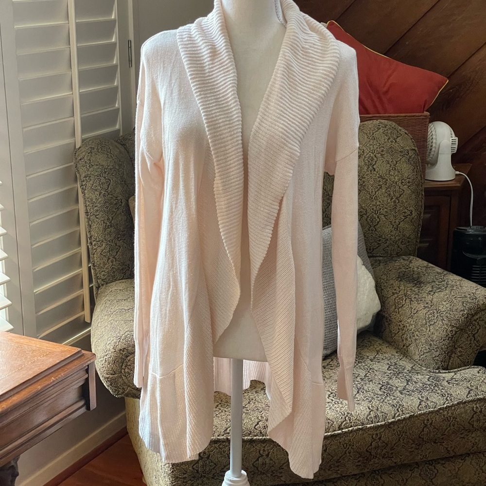 Old Navy Cream Open-Front Shawl Collar Cardigan - Picture 5 of 13
